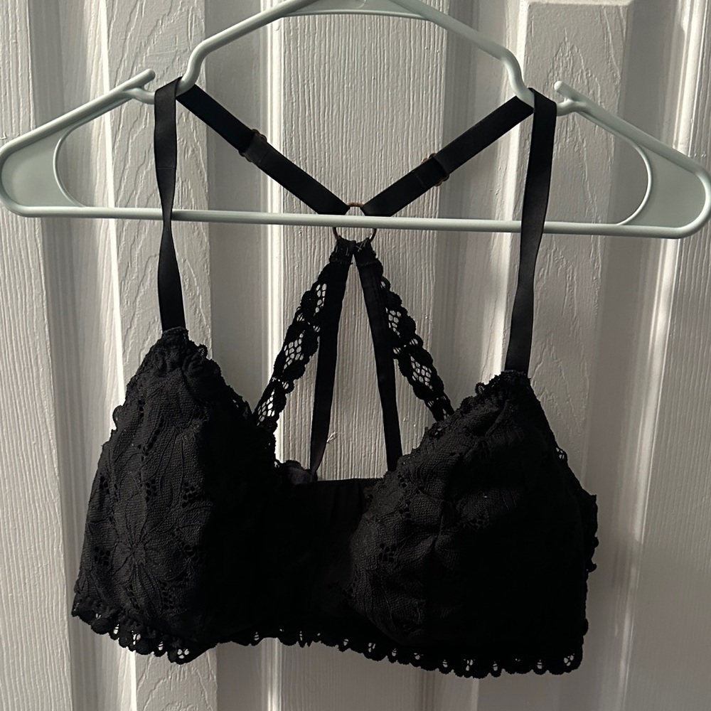 Aerie Black Lace Strappy Bralette